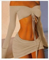 Conjunto VENUS Curve Y2K – Off-Shoulder Ruched Set